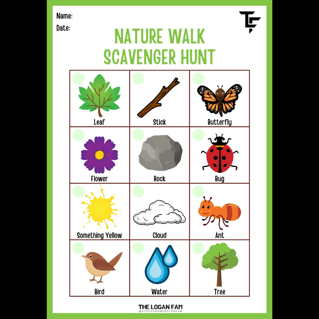 Teejay’s Nature Scavenger Hunt – FREE Printable for Kids